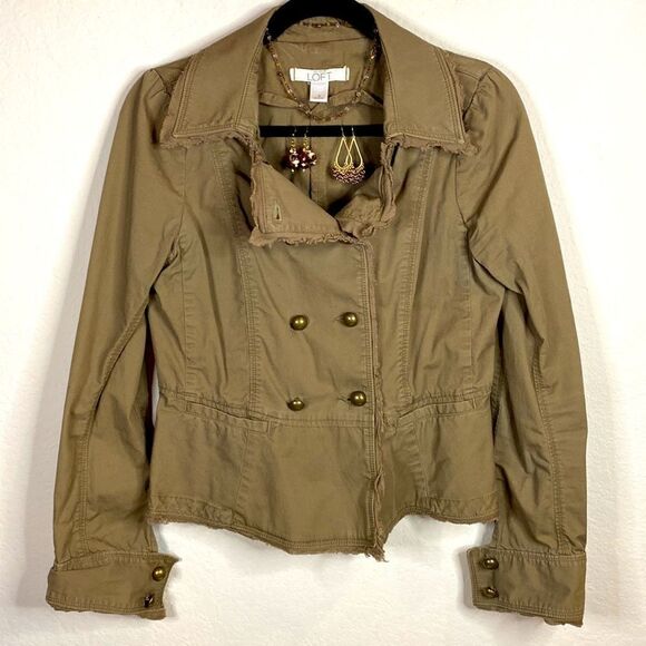 Loft Military Style Jacket Sz 4 - Picture 6 of 11